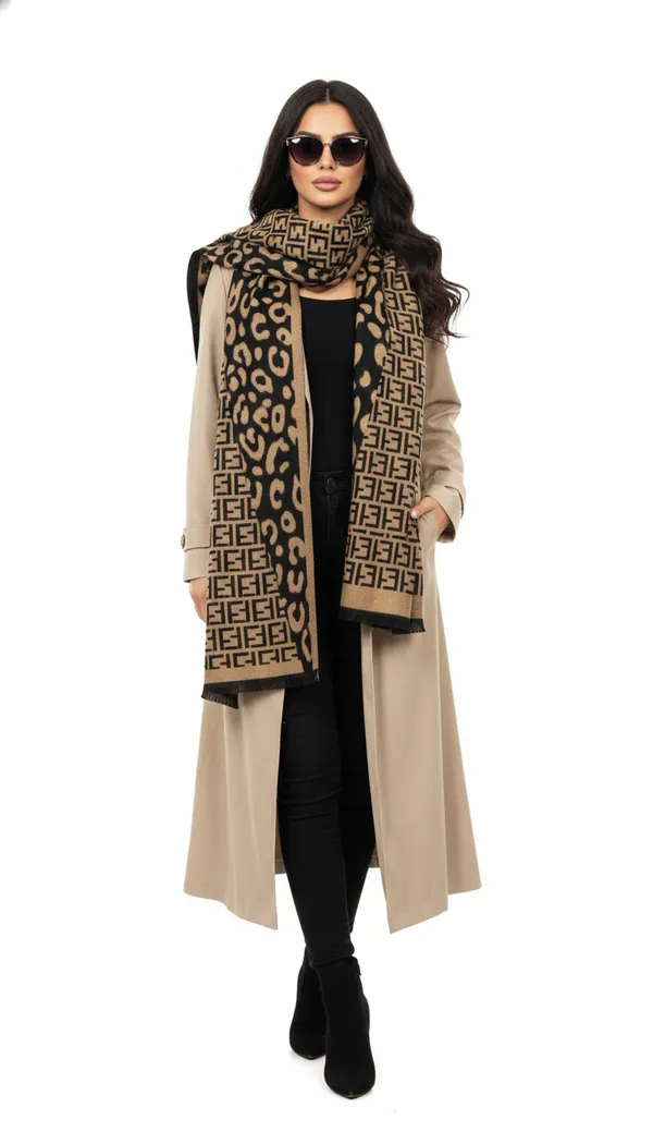 Imported_Brown_Merino_Wool_Lightweight_Scarf_For_Women