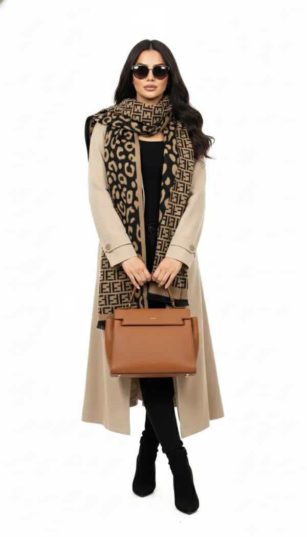 Imported_Brown_Merino_Wool_Lightweight_Scarf_For_Women
