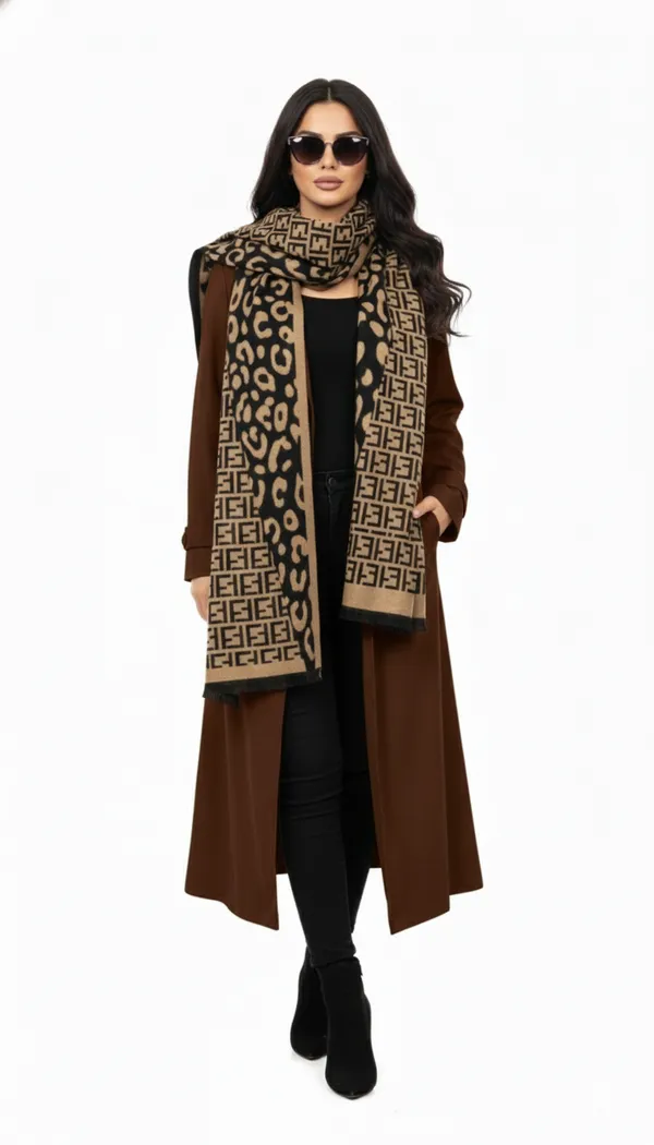 Imported_Brown_Merino_Wool_Lightweight_Scarf_For_Women