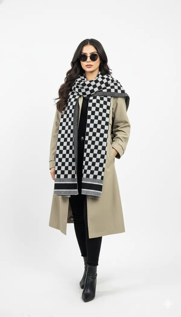 Imported_White_Black_Merino_Wool_Scarf_For_Women