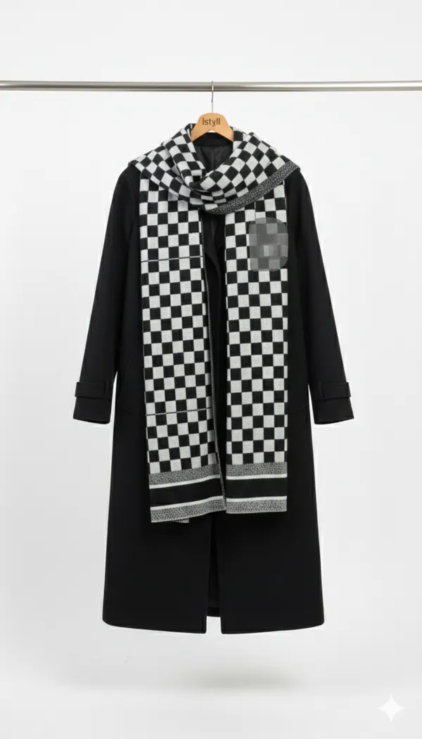 Imported_White_Black_Merino_Wool_Scarf_For_Women
