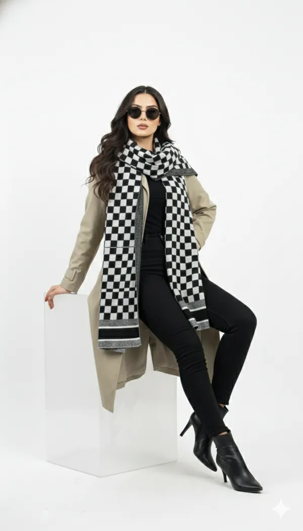 Imported_White_Black_Merino_Wool_Scarf_For_Women