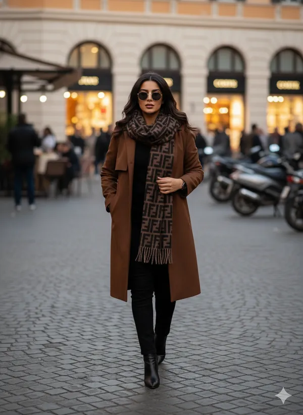 Imported_Brown_Merino_Wool_Lightweight_Scarf_For_Women