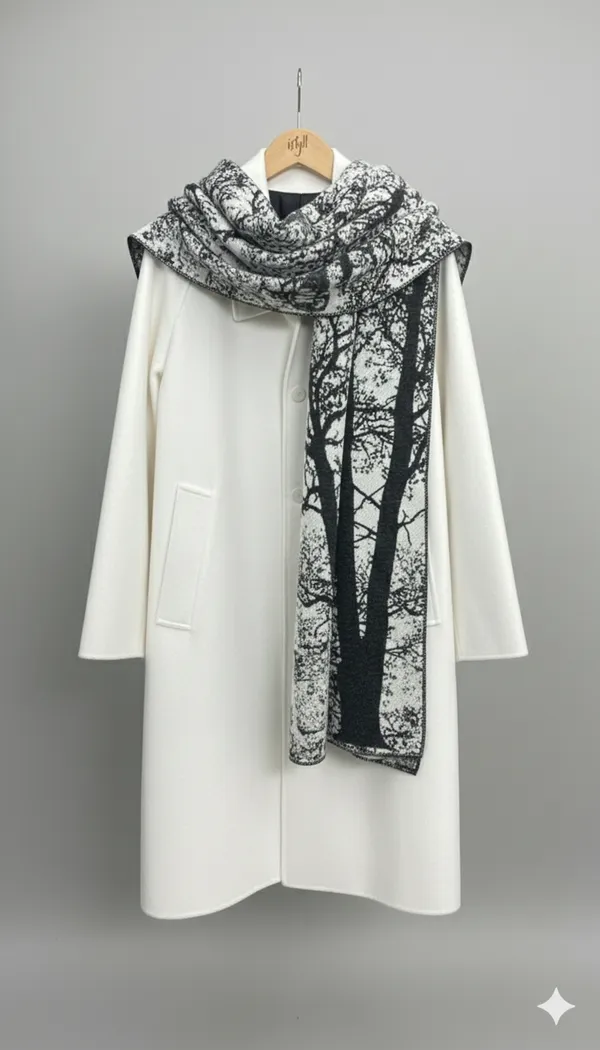 Imported_White_Black_Merino_Wool_Unisex_Scarf_For_Women