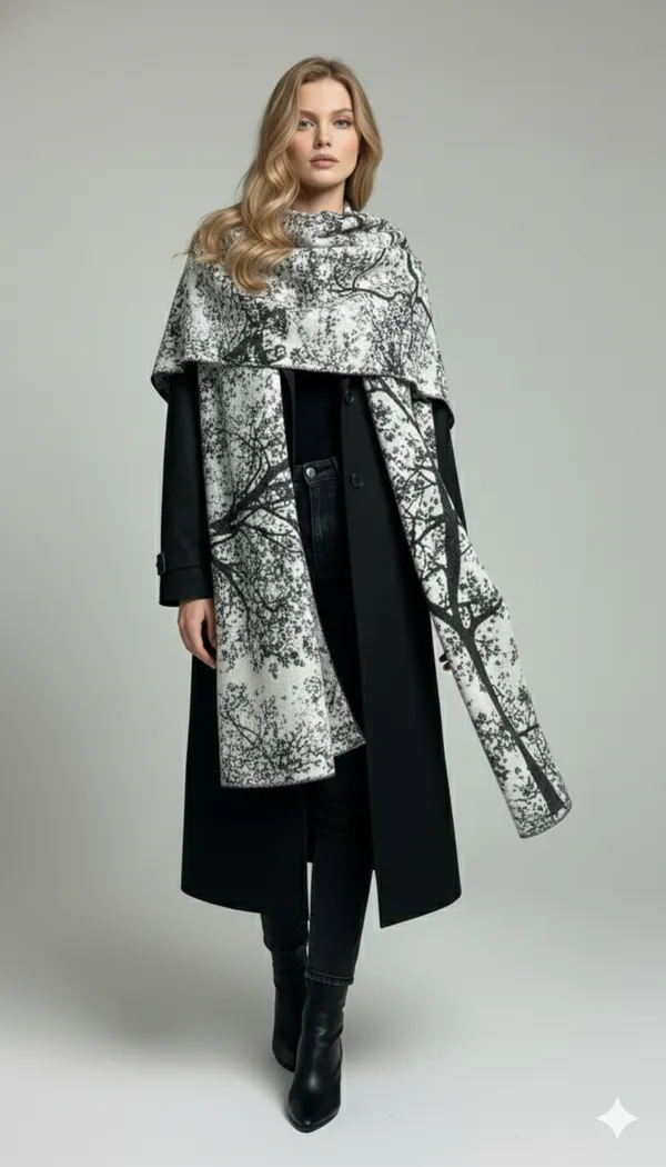 Imported_White_Black_Merino_Wool_Unisex_Scarf_For_Women