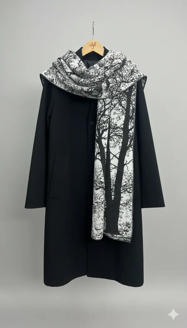 Imported_White_Black_Merino_Wool_Unisex_Scarf_For_Women