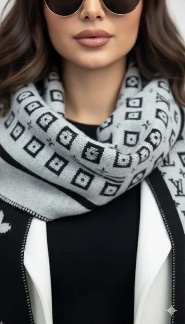 Imported_White_Black_Merino_Wool_Unisex_Scarf_For_Women