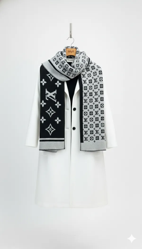 Imported_White_Black_Merino_Wool_Unisex_Scarf_For_Women