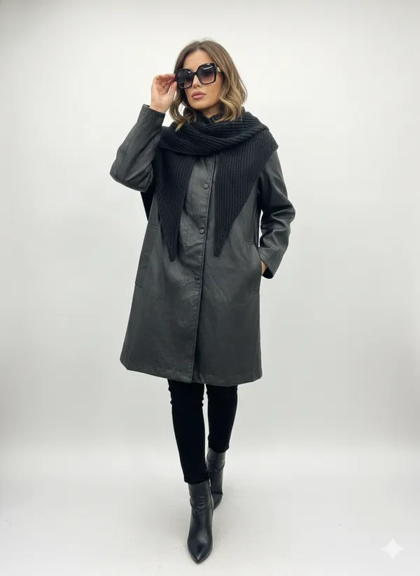 Imported_Black_Bonded_Tech-Weave_Longline_Coat_For_Women