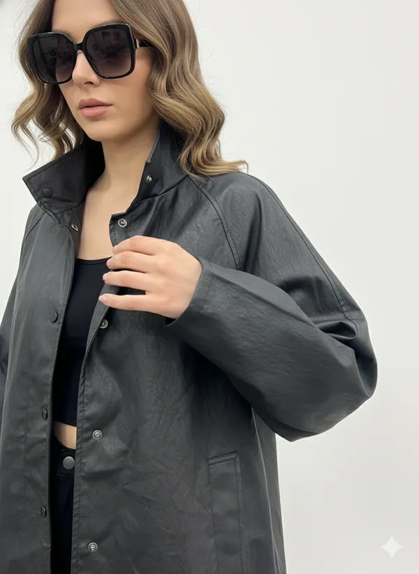 Imported_Black_Bonded_Tech-Weave_Longline_Coat_For_Women