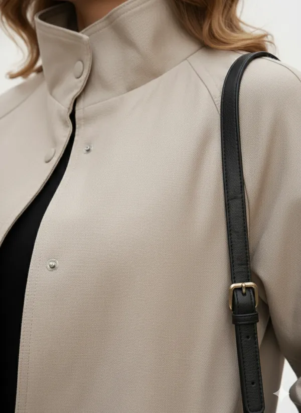 Imported_Beige_Bonded_Tech-Weave_Longline_Coat_For_Women