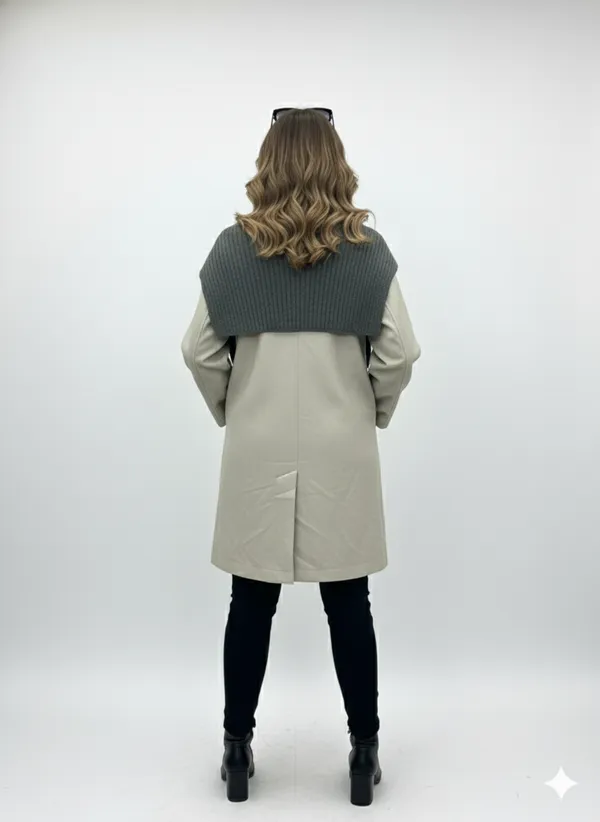 Imported_Beige_Bonded_Tech-Weave_Longline_Coat_For_Women