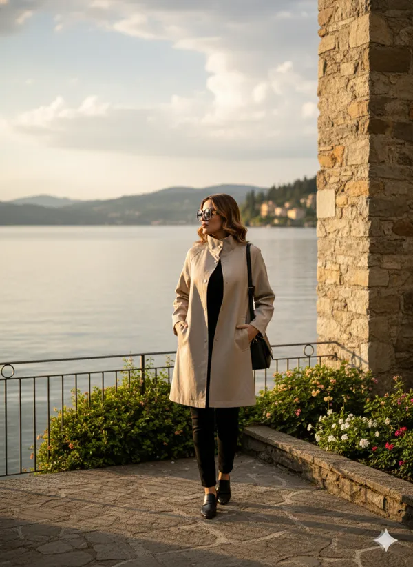 Imported_Beige_Bonded_Tech-Weave_Longline_Coat_For_Women