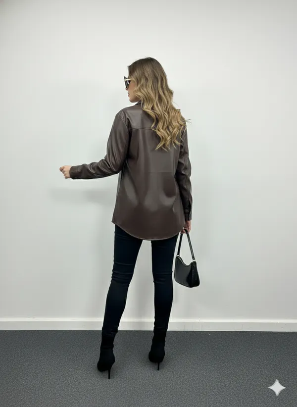 Imported_Brown_Bonded_Tech-Weave_Relaxed_Fit_Long_Coat_For_Women