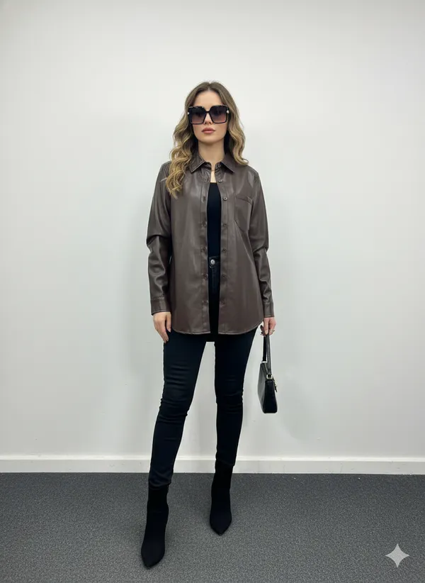 Imported_Brown_Bonded_Tech-Weave_Relaxed_Fit_Long_Coat_For_Women