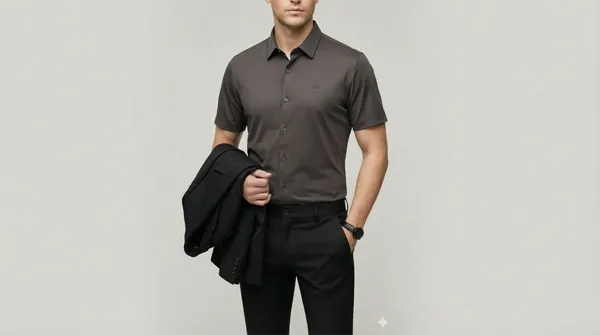 Imported_Coffee_Mercerized_Cotton-Poly_Blend_Smart_Fit_Shirt_For_Men