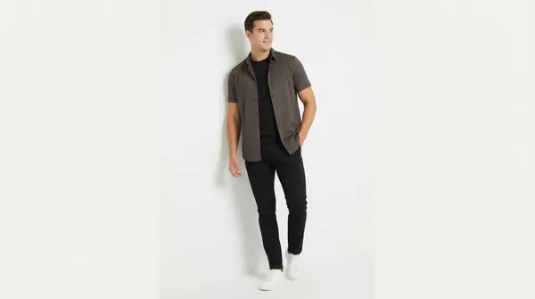 Imported_Coffee_Mercerized_Cotton-Poly_Blend_Smart_Fit_Shirt_For_Men