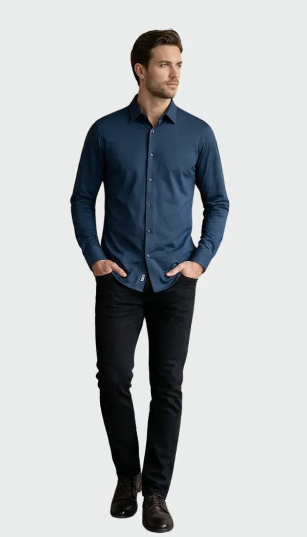 Imported_Air_Force_Blue_Mercerized_Cotton-Poly_Blend_Smart_Fit_Wrinkle_Free_Shirt_For_Men