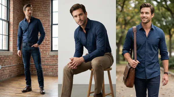 Imported_Air_Force_Blue_Mercerized_Cotton-Poly_Blend_Smart_Fit_Wrinkle_Free_Shirt_For_Men