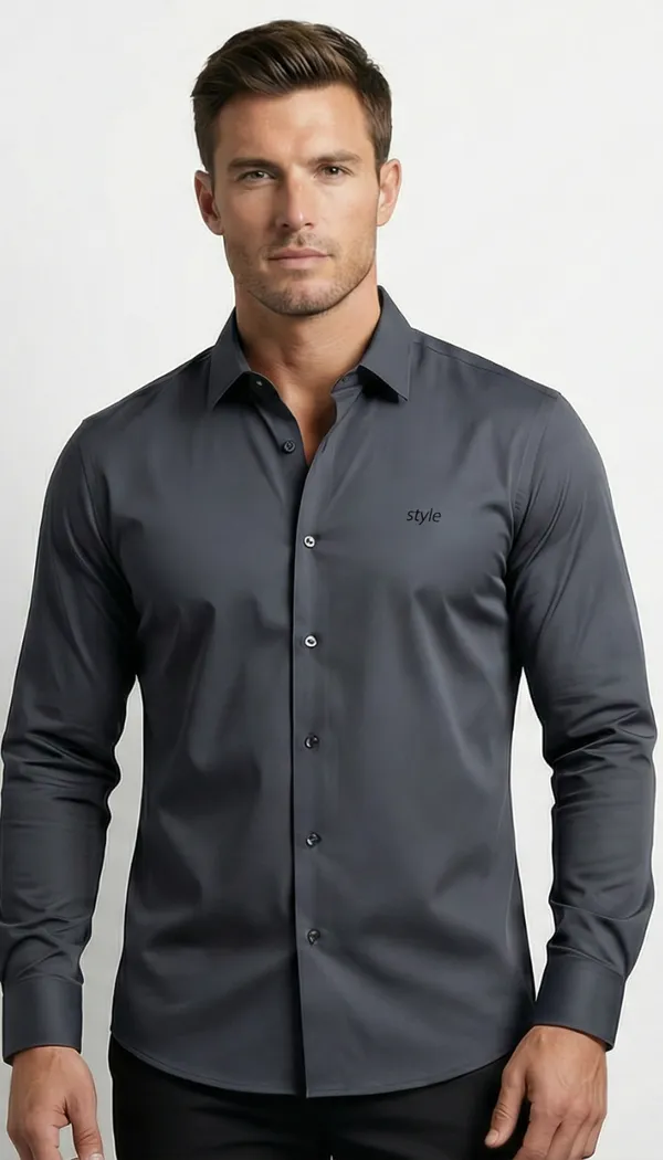 Imported_Grey_Mercerized_Cotton-Poly_Blend_Smart_Fit_Wrinkle_Free_Shirt_For_Men