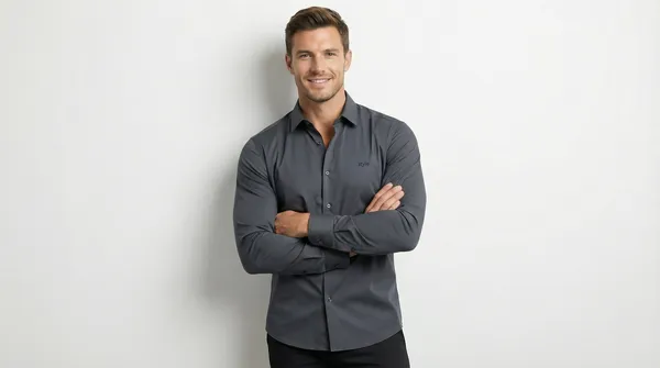 Imported_Grey_Mercerized_Cotton-Poly_Blend_Smart_Fit_Wrinkle_Free_Shirt_For_Men