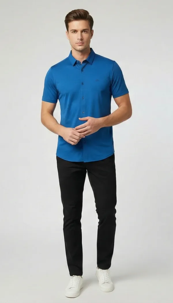 Imported_Royal_Blue_Mercerized_Cotton-Poly_Blend_Smart_Fit_Wrinkle_Free_Shirt_For_Men