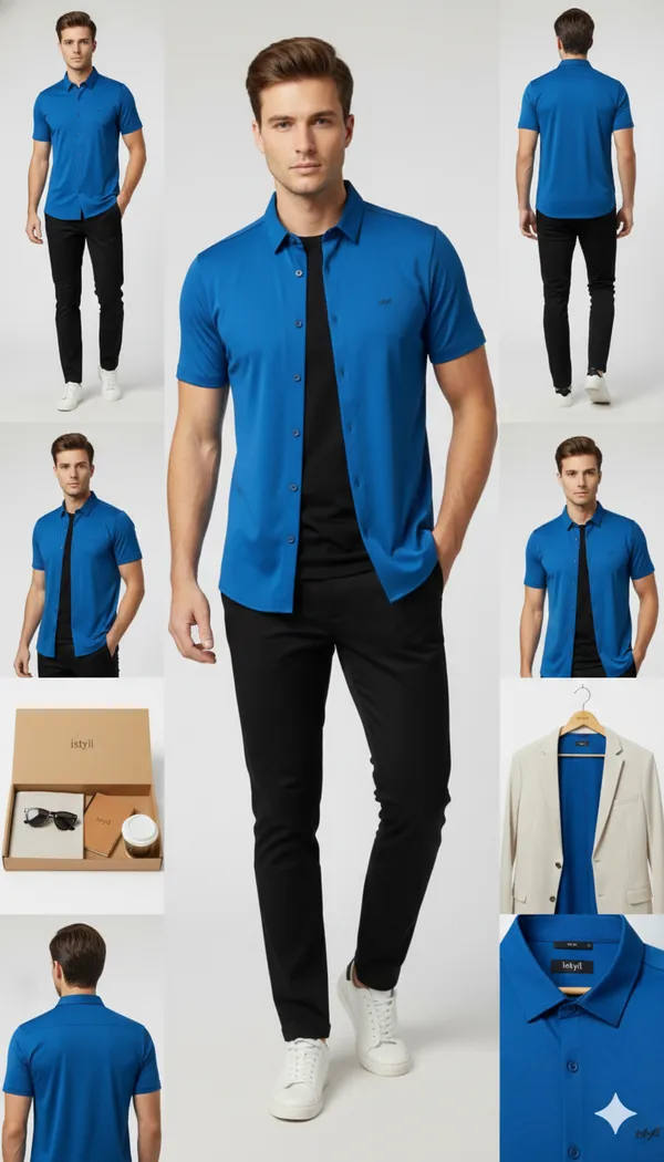 Imported_Royal_Blue_Mercerized_Cotton-Poly_Blend_Smart_Fit_Wrinkle_Free_Shirt_For_Men