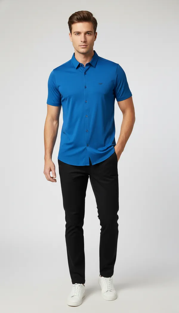Imported_Royal_Blue_Mercerized_Cotton-Poly_Blend_Smart_Fit_Wrinkle_Free_Shirt_For_Men