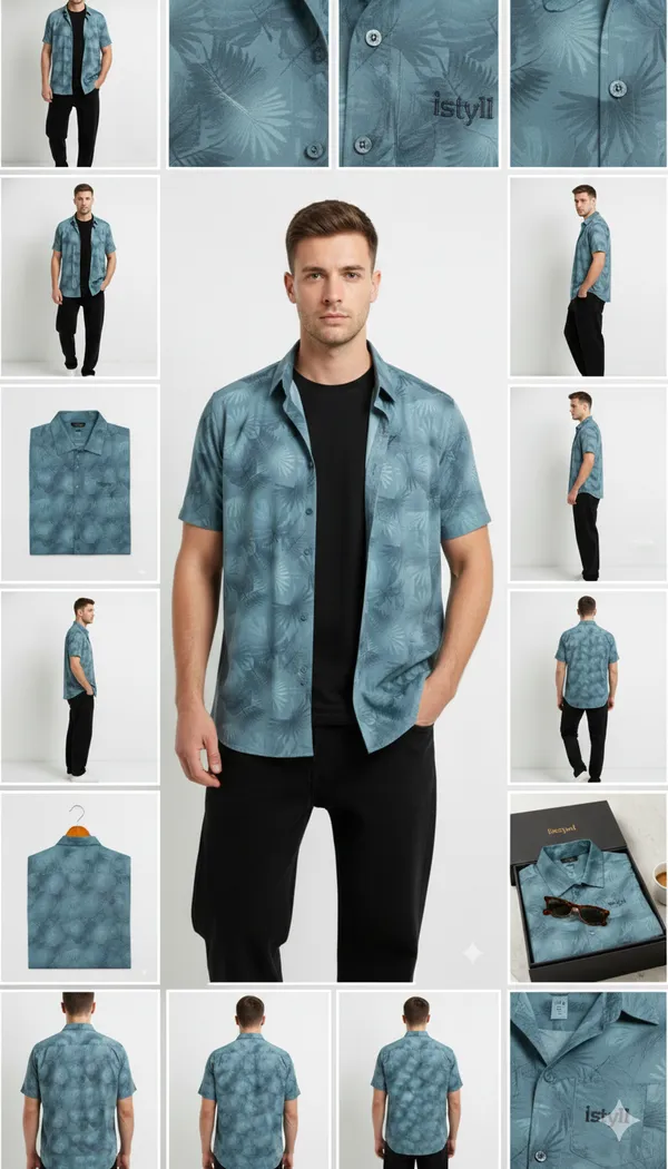 Imported_Unique_Green_Mercerized_Cotton-Poly_Blend_Wrinkle_free_Shirt_For_Men