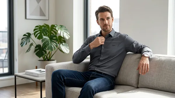 Imported_Grey_Mercerized_Cotton-Poly_Blend_Smart_Fit_Wrinkle_Free_Shirt_For_Men