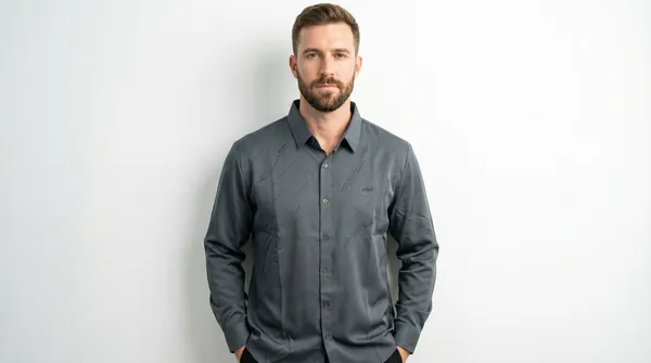 Imported_Grey_Mercerized_Cotton-Poly_Blend_Smart_Fit_Wrinkle_Free_Shirt_For_Men