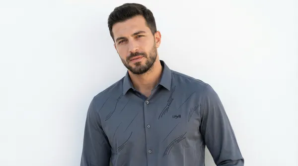 Imported_Grey_Mercerized_Cotton-Poly_Blend_Smart_Fit_Wrinkle_Free_Shirt_For_Men