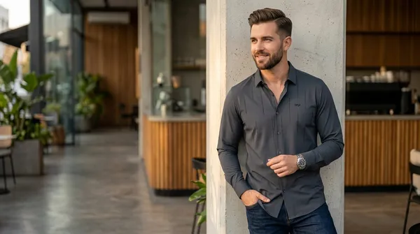Imported_Grey_Mercerized_Cotton-Poly_Blend_Winkle_Free_Shirt_For_Men