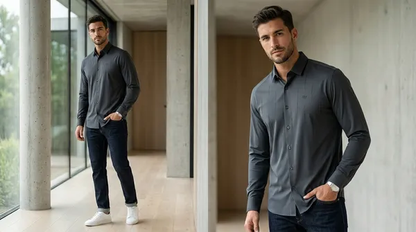 Imported_Grey_Mercerized_Cotton-Poly_Blend_Winkle_Free_Shirt_For_Men