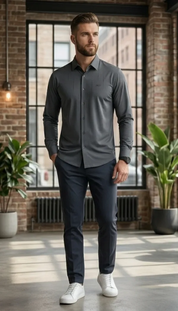 Imported_Grey_Mercerized_Cotton-Poly_Blend_Winkle_Free_Shirt_For_Men