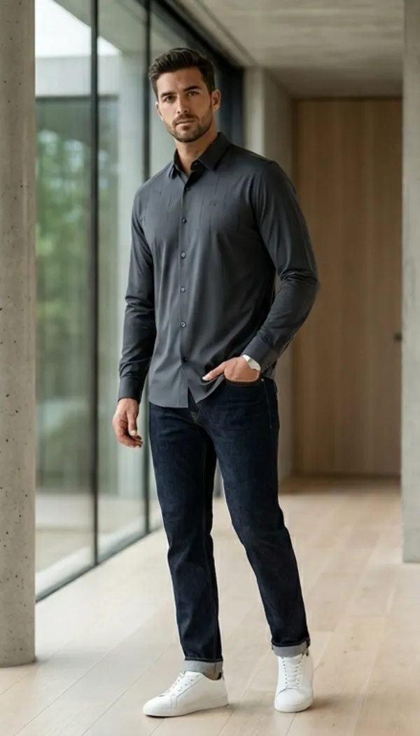 Imported_Grey_Mercerized_Cotton-Poly_Blend_Winkle_Free_Shirt_For_Men