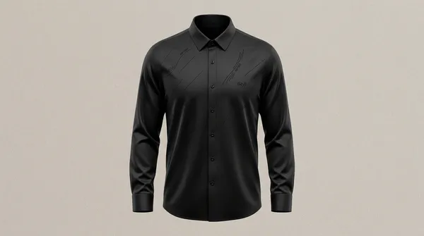 Imported_Black_Mercerized_Cotton-Poly_Blend_Smart_Fit_Shirt_For_Men