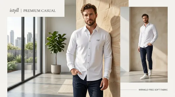 Imported_White_Mercerized_Cotton-Poly_Blend_Wrinkle_Free_Shirt_For_Men