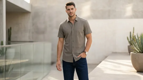 Imported_Brown_Wrinkle_Free_Soft-Cool-Touch_Shirt_For_Men