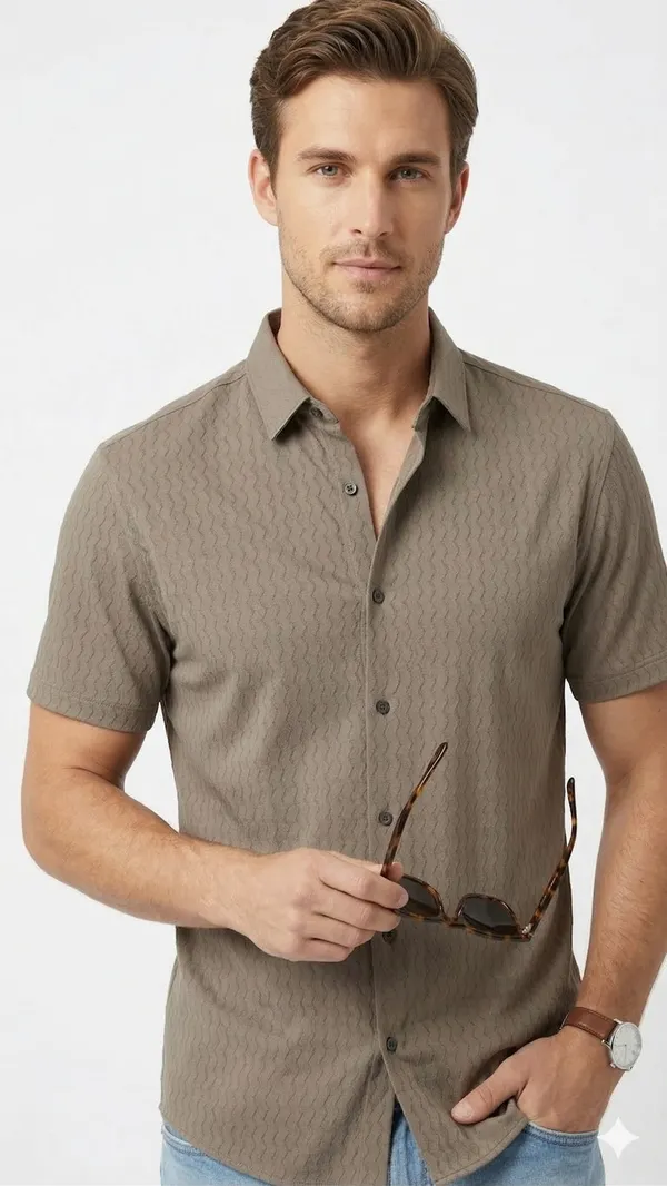 Imported_Brown_Wrinkle_Free_Soft-Cool-Touch_Shirt_For_Men