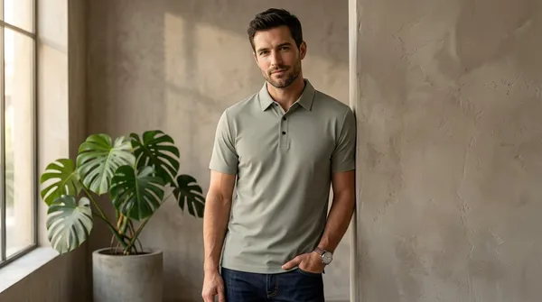 Imported_Olive_Wrinkle_Free_Soft-Cool-Touch_Polo_T-Shirt_For_Men