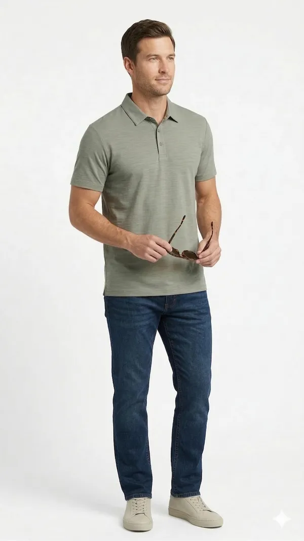 Imported_Olive_Wrinkle_Free_Soft-Cool-Touch_Polo_T-Shirt_For_Men