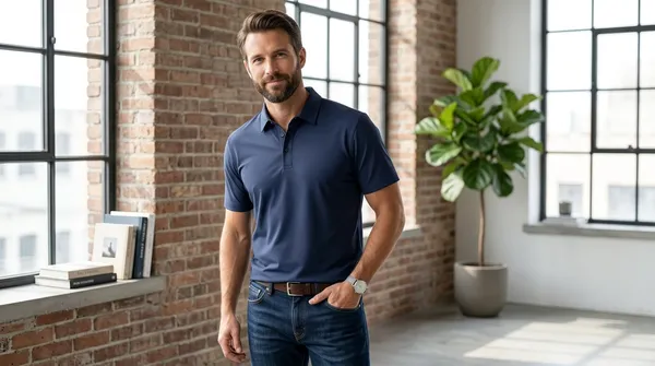 Imported_Blue_Wrinkle_Free_Soft-Cool-Touch_Polo_T-Shirt_For_Men