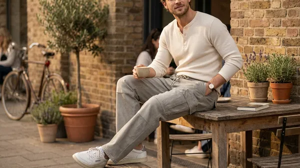 imported_baggy_fit_Grey_Cotton_denim_Cargo_For_Men