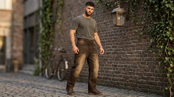imported_baggy_fit_Cotton_Cargo_Jeans_For_Men
