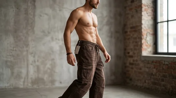 imported_baggy_fit_Cotton_Cargo_Jeans_For_Men