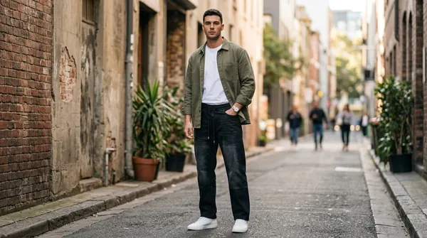 imported_baggy_fit_Black_Cotton_Cargo_Jeans_For_Men