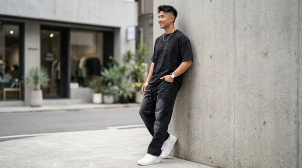 imported_baggy_fit_Black_Cotton_Cargo_Jeans_For_Men