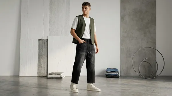 imported_baggy_fit_Black_Cotton_Cargo_Jeans_For_Men