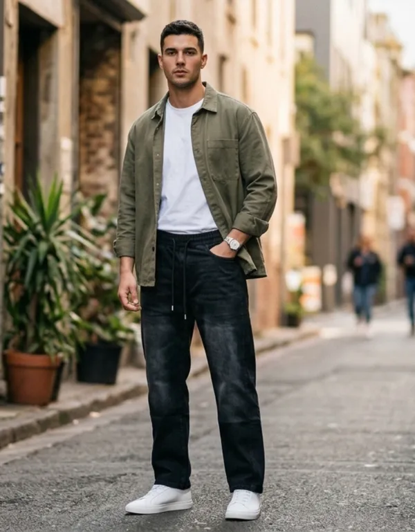 imported_baggy_fit_Black_Cotton_Cargo_Jeans_For_Men